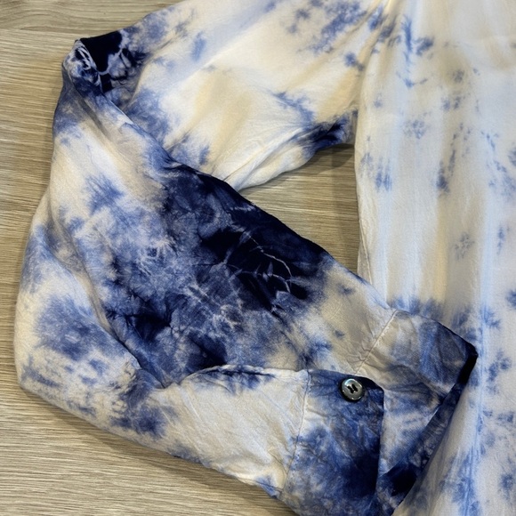 Roberta Roller Rabbit Blue Tie Dye Cotton Shirt Dress Coverup- XS/S - Picture 3 of 6